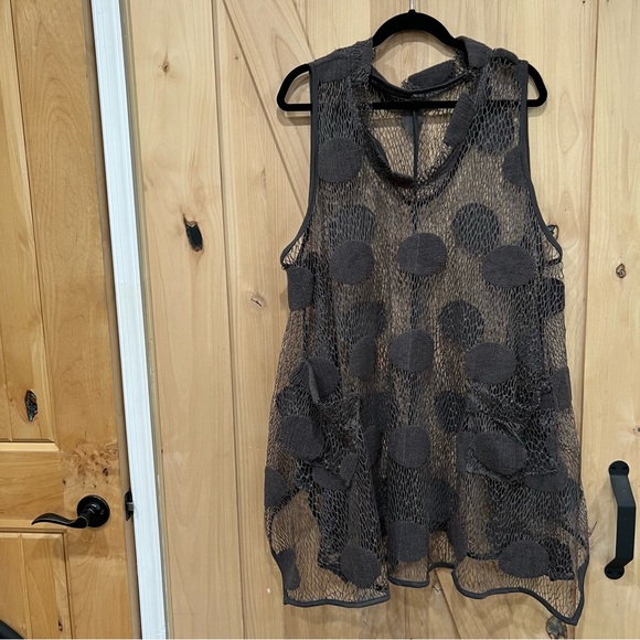 Heydari Sheer Netting Swing Polka dots Blouse Top Size 1 Rare - Picture 10 of 13